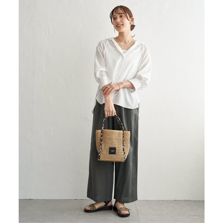 【接触冷感／UVカット】シアー7分袖フードシャツ | ikka  | 詳細画像5 