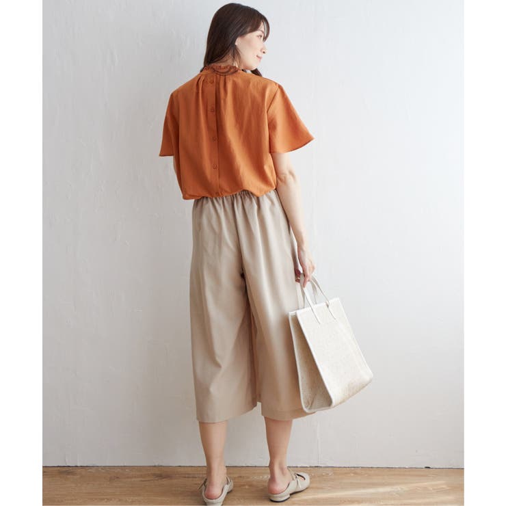 襟フリル2WAY半袖ブラウス[品番：IKAW0018427]｜ikka （イッカ