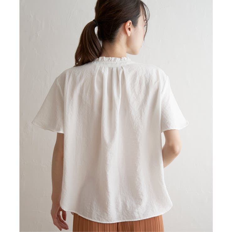 襟フリル2WAY半袖ブラウス | ikka  | 詳細画像17 