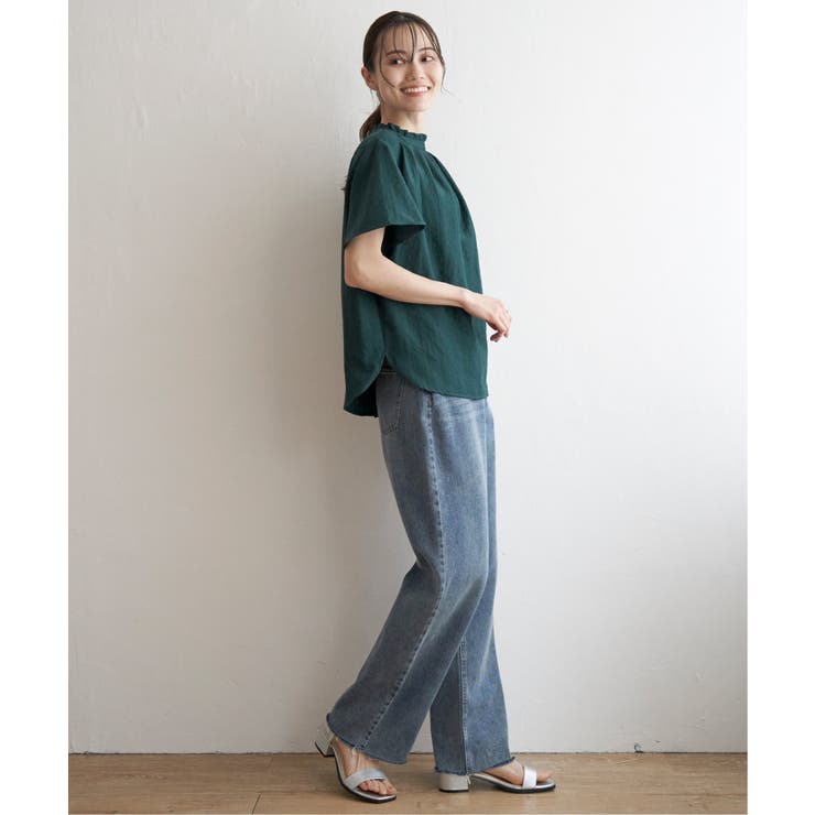 襟フリル2WAY半袖ブラウス | ikka  | 詳細画像5 