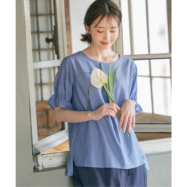 【接触冷感】冷感袖切り替えブラウス | ikka  | 詳細画像3 