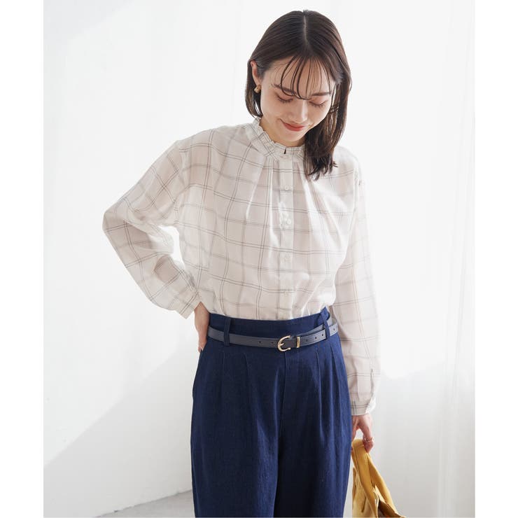 ホワイト | 襟フリル2WAYブラウス | ikka 