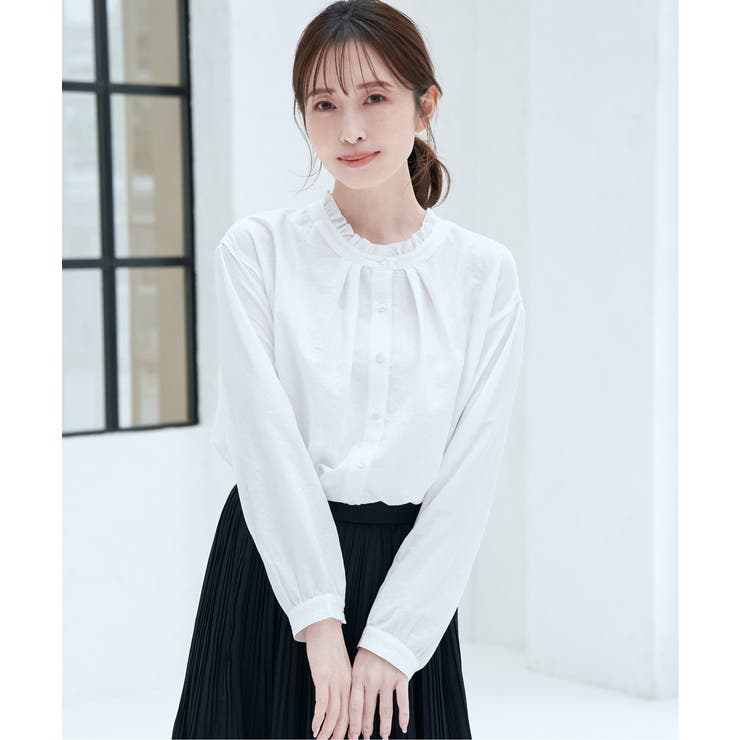 襟フリル2WAYブラウス | ikka  | 詳細画像3 