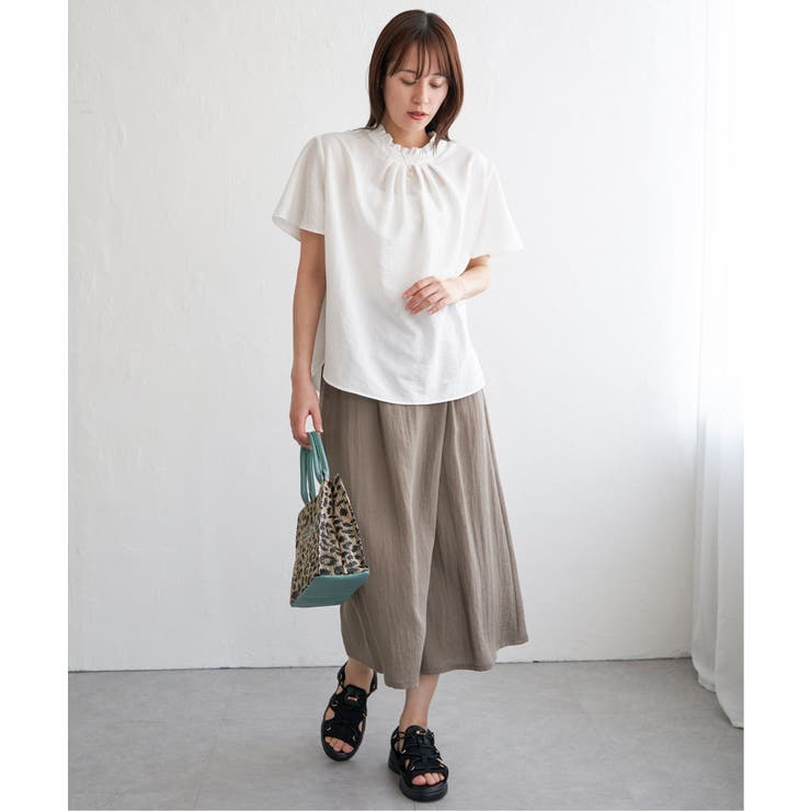 襟フリル2WAY半袖ブラウス | ikka  | 詳細画像11 