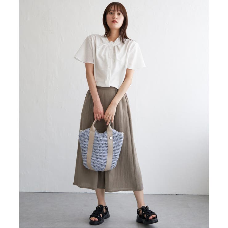 襟フリル2WAY半袖ブラウス | ikka  | 詳細画像15 