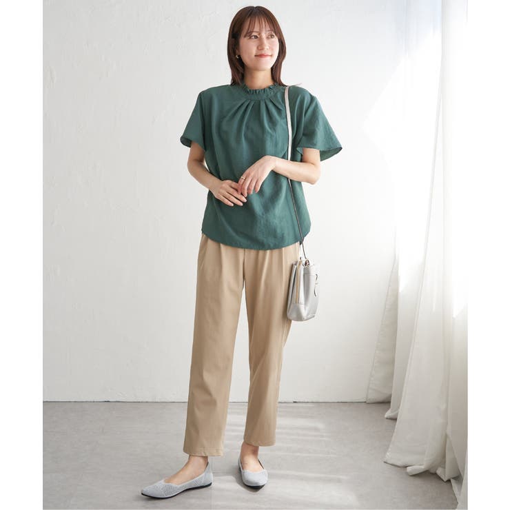 襟フリル2WAY半袖ブラウス | ikka  | 詳細画像24 