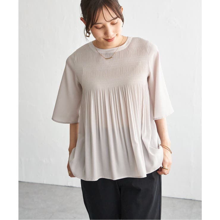 ライトグレー | マジョリカ3段プリーツブラウス | ikka 