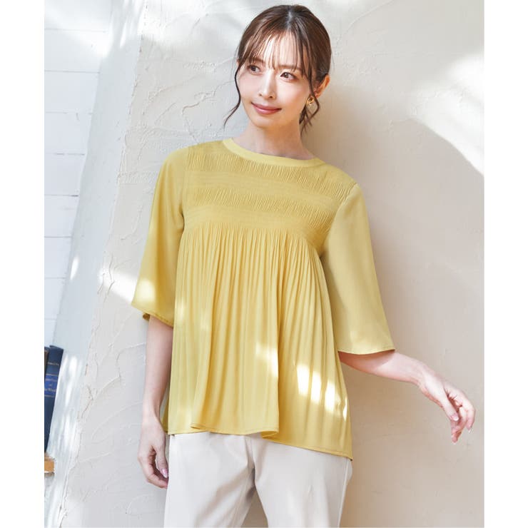 マジョリカ3段プリーツブラウス | ikka  | 詳細画像1 