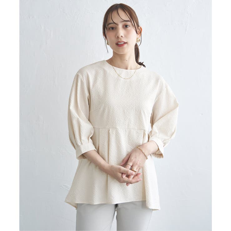 アイボリー | サッカーペプラムブラウス | ikka 