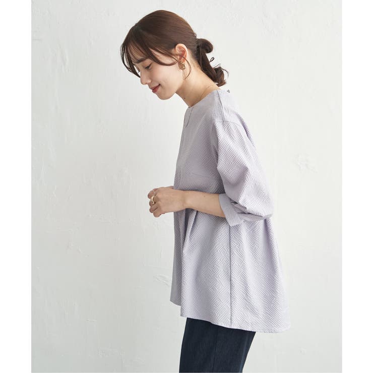 サッカーペプラムブラウス | ikka  | 詳細画像3 