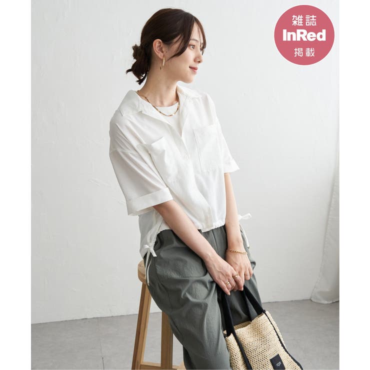 オフホワイト | 【雑誌InRed6月号掲載】冷感／デニム裾ドロストシャツ | ikka 