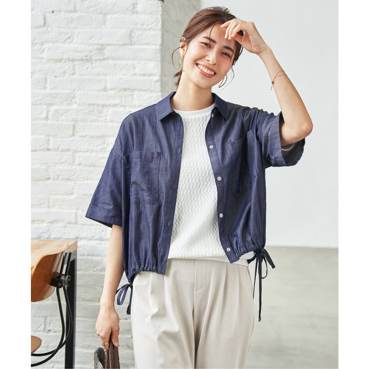 【雑誌InRed6月号掲載】冷感／デニム裾ドロストシャツ | ikka  | 詳細画像2 