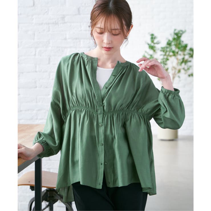 itoシャーリングブラウス フリルシャーリングデザインブラウス（シャツ/ブラウス）｜FRAY