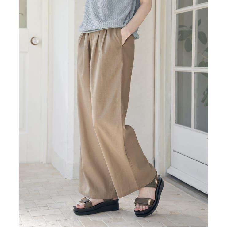 麻混ベルト付きイージーパンツ | ikka  | 詳細画像6 