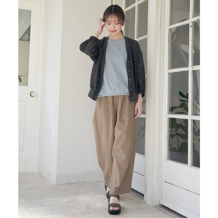 麻混ベルト付きイージーパンツ | ikka  | 詳細画像9 