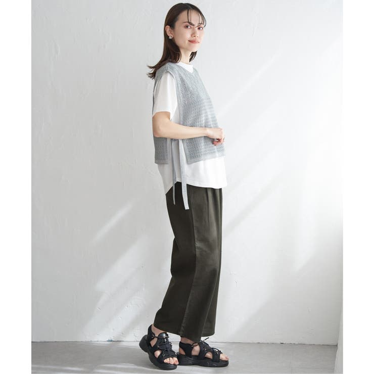 麻混ベルト付きイージーパンツ | ikka  | 詳細画像15 