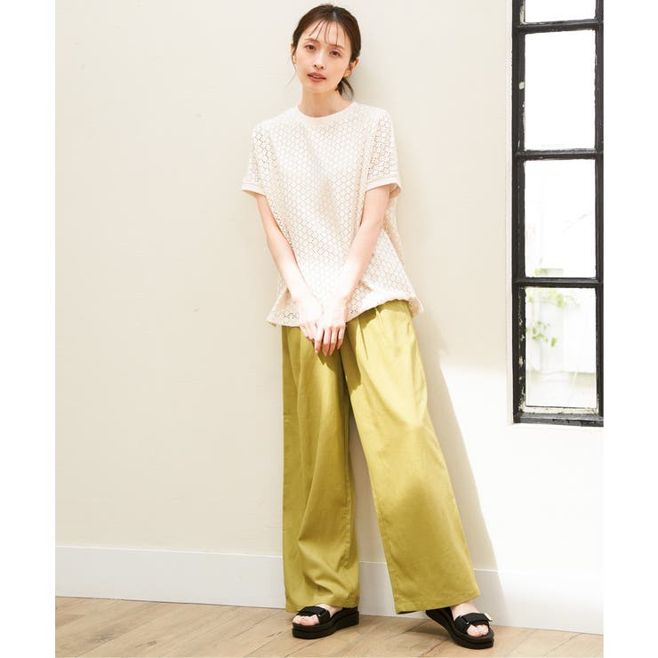 麻混ベルト付きイージーパンツ | ikka  | 詳細画像20 