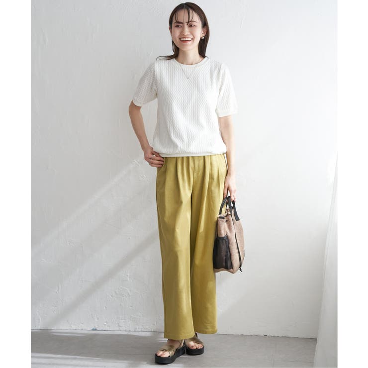 麻混ベルト付きイージーパンツ | ikka  | 詳細画像22 