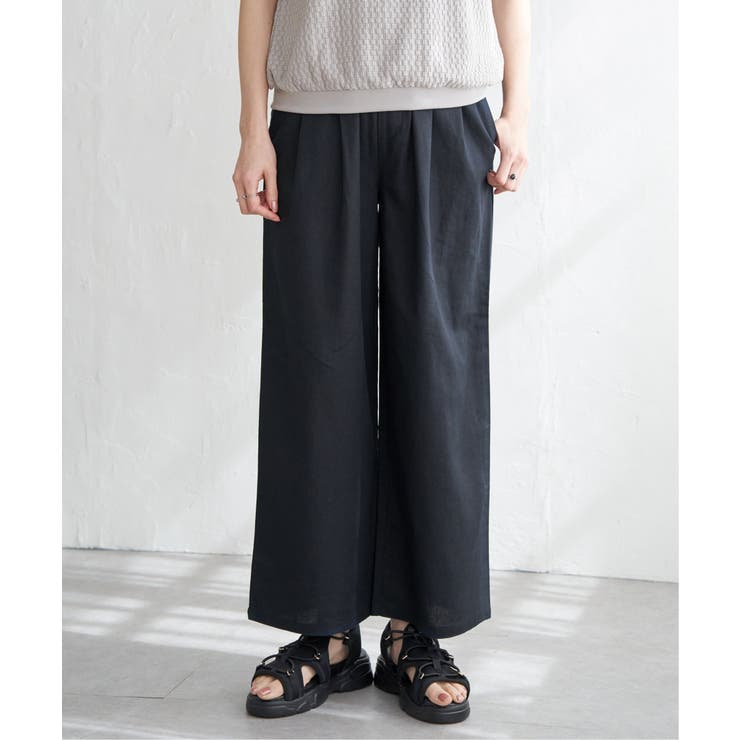 麻混ベルト付きイージーパンツ | ikka  | 詳細画像27 