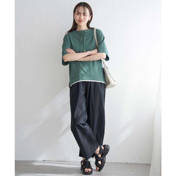 麻混ベルト付きイージーパンツ | ikka  | 詳細画像29 