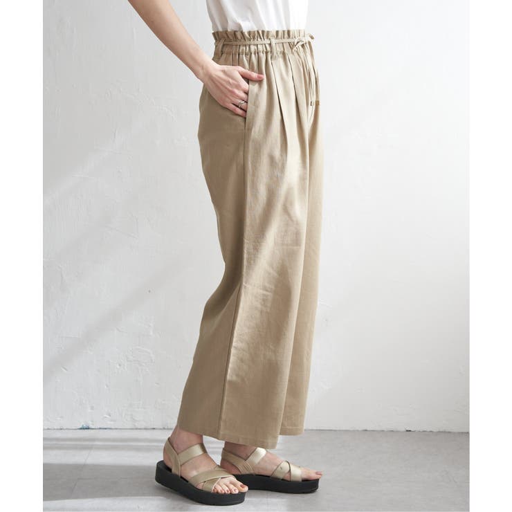 麻混ベルト付きイージーパンツ | ikka  | 詳細画像30 
