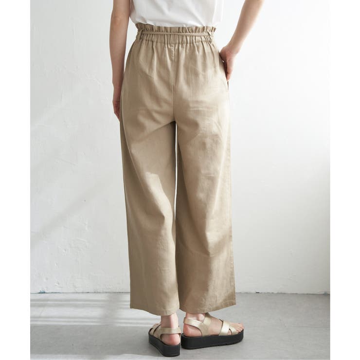 麻混ベルト付きイージーパンツ | ikka  | 詳細画像31 