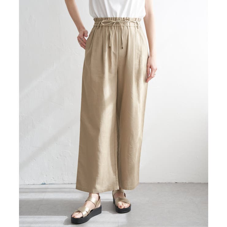 麻混ベルト付きイージーパンツ | ikka  | 詳細画像32 