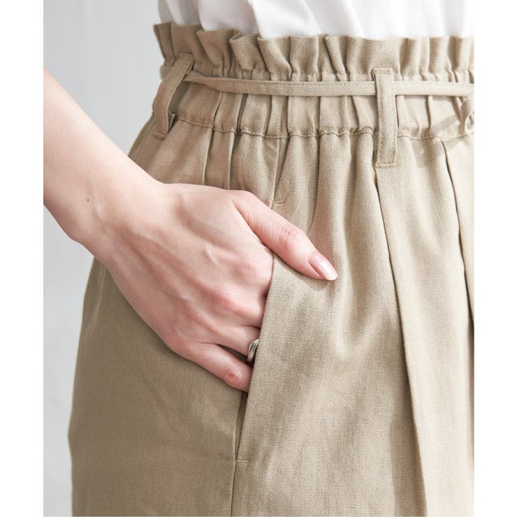 麻混ベルト付きイージーパンツ | ikka  | 詳細画像34 