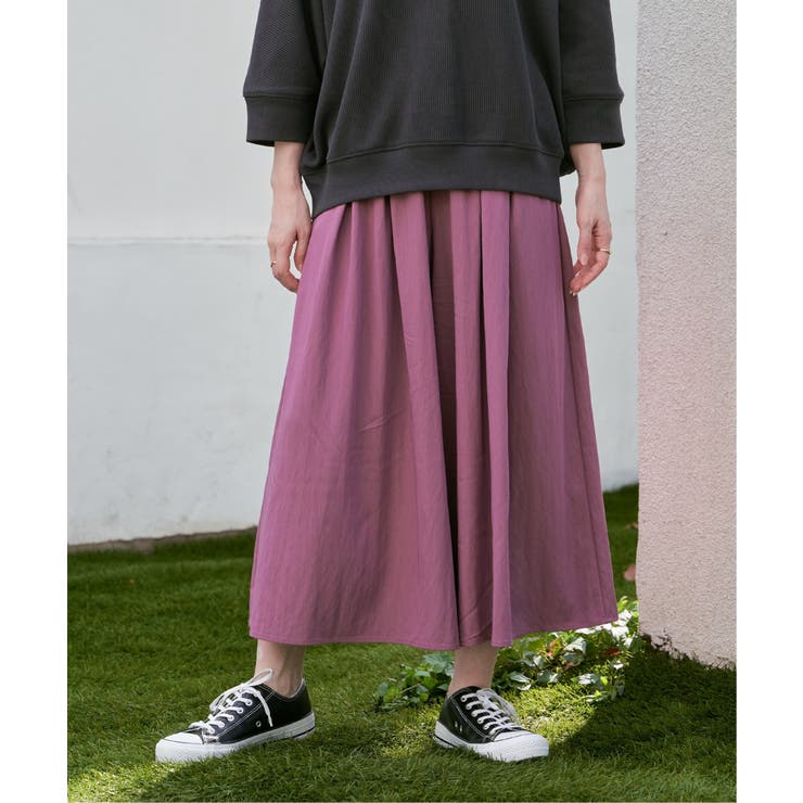 スモーキーピンク | ビンテージツイルタックスカーチョ | ikka 