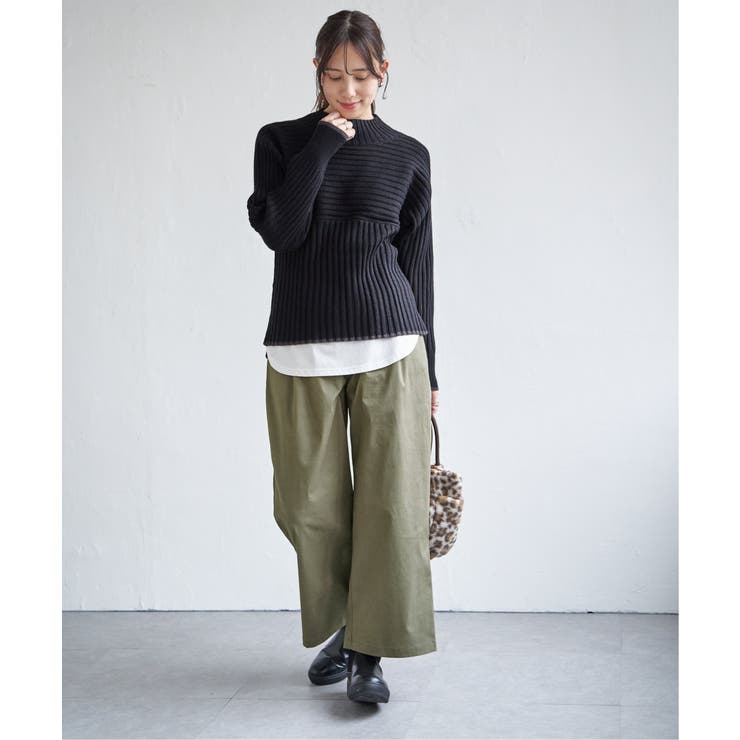 デニム／チノワイドパンツ | ikka  | 詳細画像9 