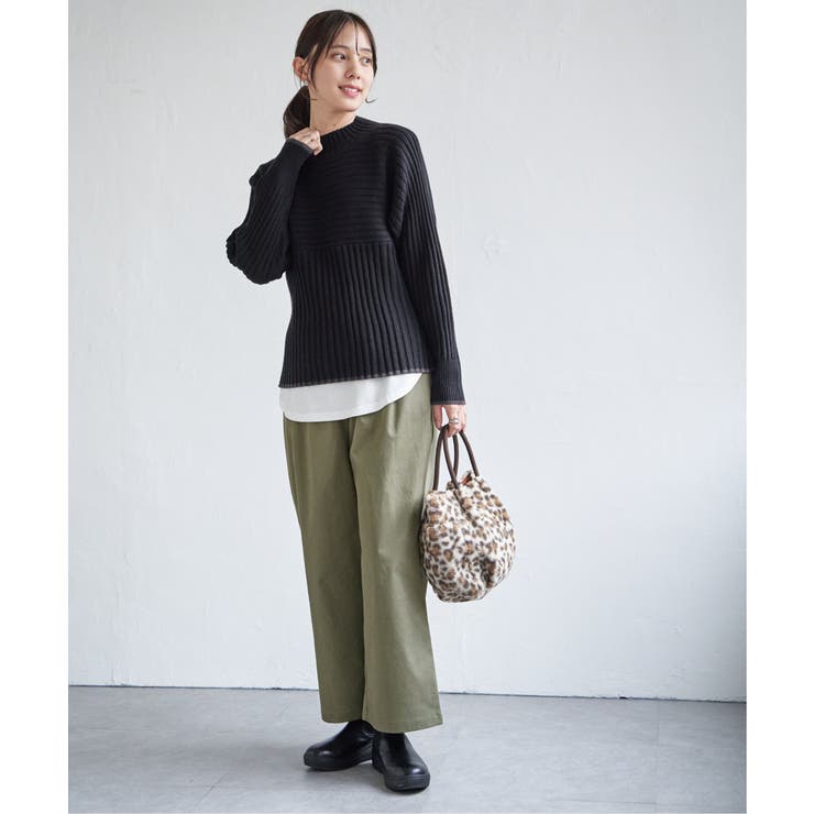 デニム／チノワイドパンツ | ikka  | 詳細画像10 