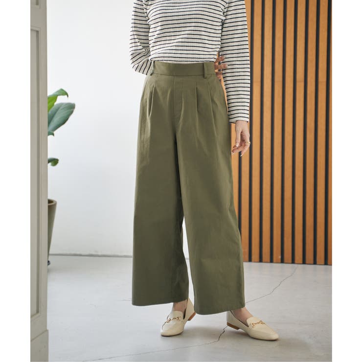 デニム／チノワイドパンツ | ikka  | 詳細画像2 