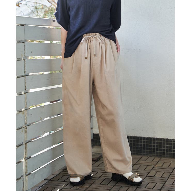 麻混ベルト付きイージーパンツ | ikka  | 詳細画像6 