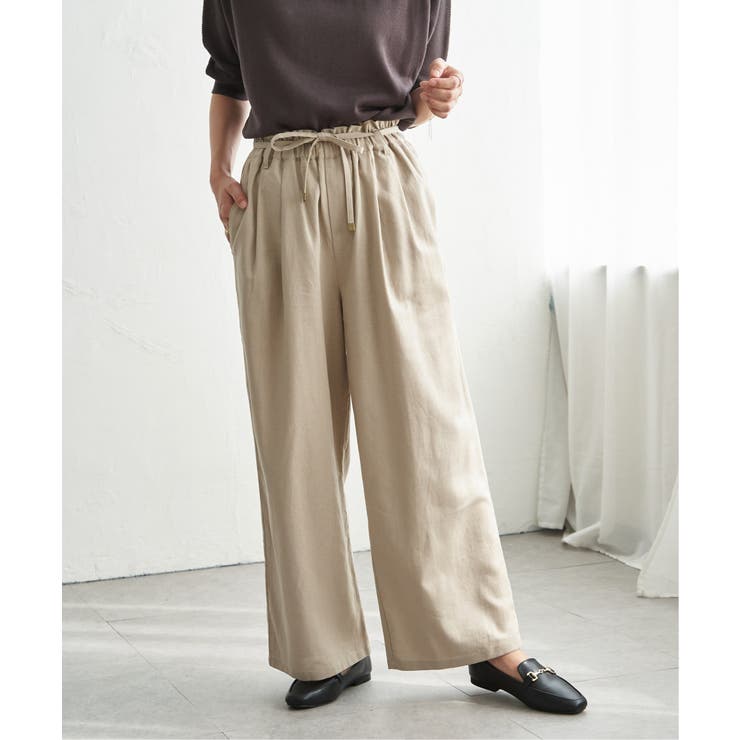麻混ベルト付きイージーパンツ | ikka  | 詳細画像7 