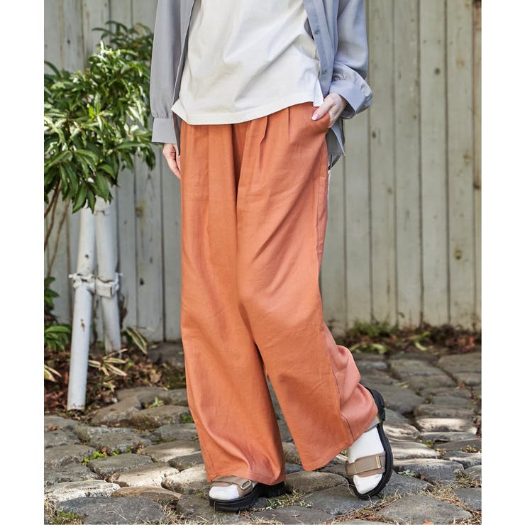 麻混ベルト付きイージーパンツ | ikka  | 詳細画像18 