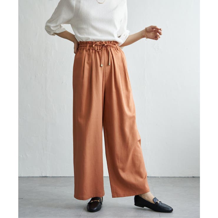 麻混ベルト付きイージーパンツ | ikka  | 詳細画像21 