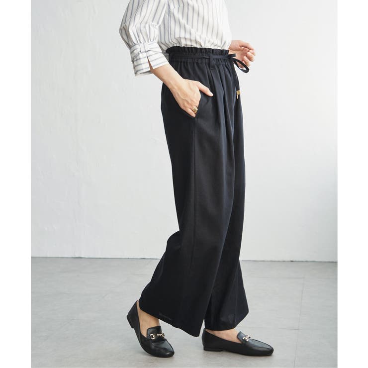 麻混ベルト付きイージーパンツ | ikka  | 詳細画像29 