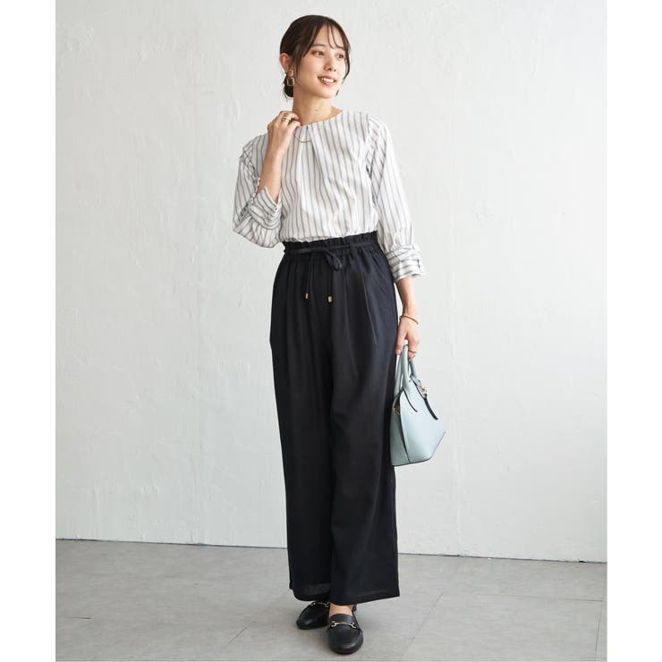 麻混ベルト付きイージーパンツ | ikka  | 詳細画像30 