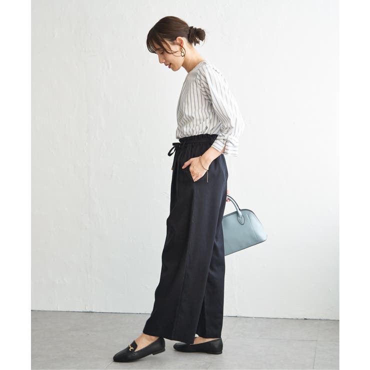 麻混ベルト付きイージーパンツ | ikka  | 詳細画像31 