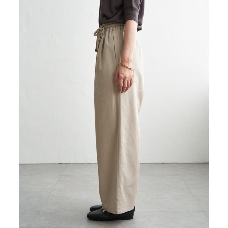 麻混ベルト付きイージーパンツ | ikka  | 詳細画像32 
