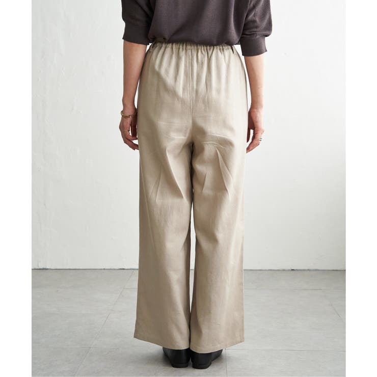 麻混ベルト付きイージーパンツ | ikka  | 詳細画像33 
