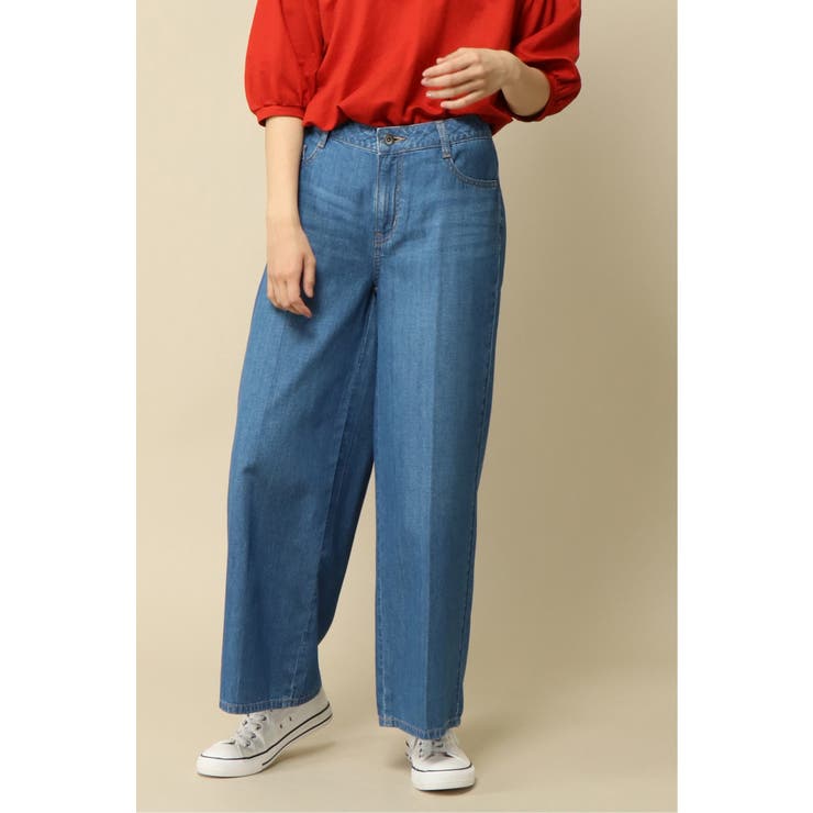 ライトオンスデニムワイドパンツ | ikka  | 詳細画像1 