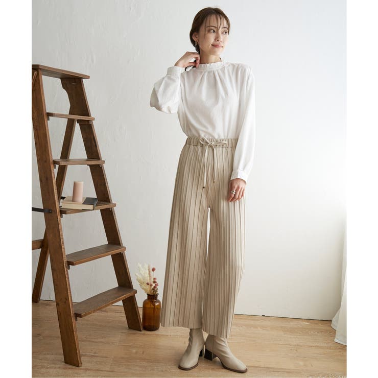 【親子コーデ】スエードライクプリーツワイドパンツ | ikka  | 詳細画像8 