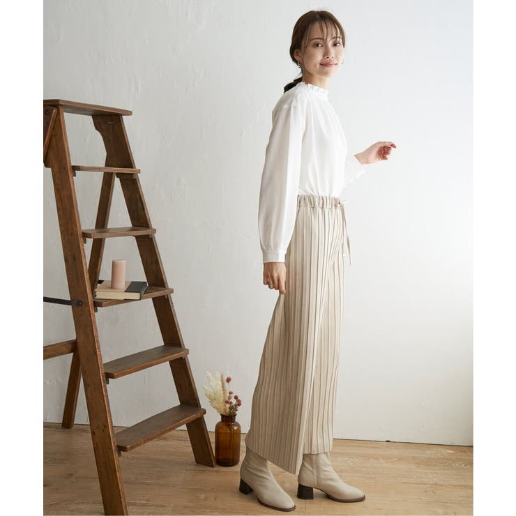 【親子コーデ】スエードライクプリーツワイドパンツ | ikka  | 詳細画像9 