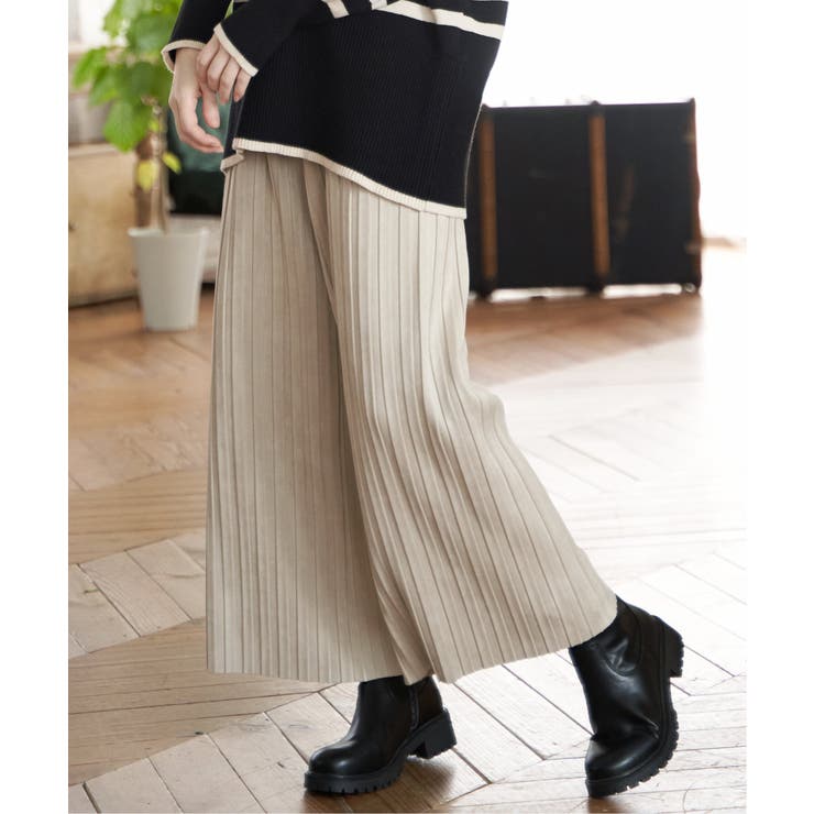 【親子コーデ】スエードライクプリーツワイドパンツ | ikka  | 詳細画像2 