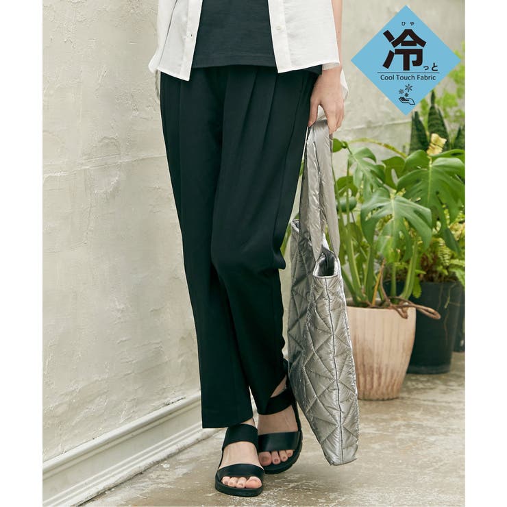 ブラック | GOKU楽パンツ 冷感テーパード | ikka 