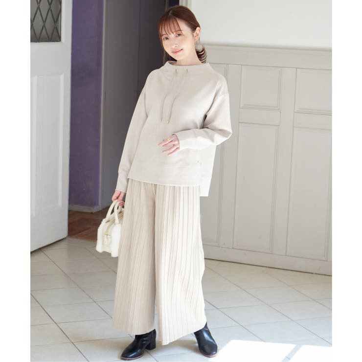 【雑誌InRed12月号掲載】スエードライクプリーツワイドパンツ【親子コーデ】 | ikka  | 詳細画像4 