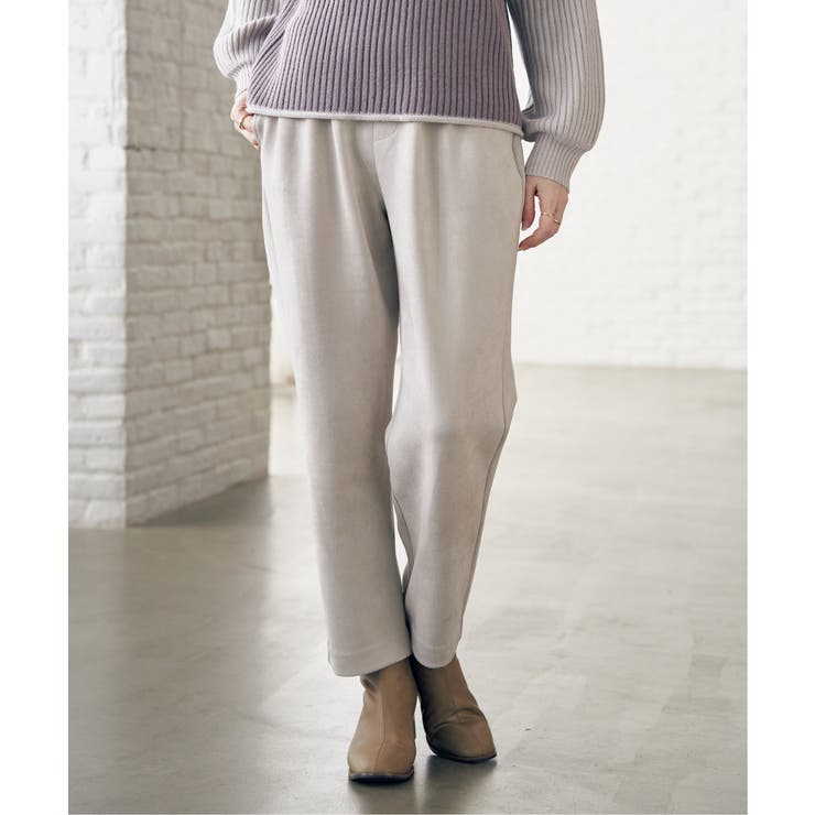 ベージュ | GOKU楽フェイクスエードテーパードパンツ | ikka 