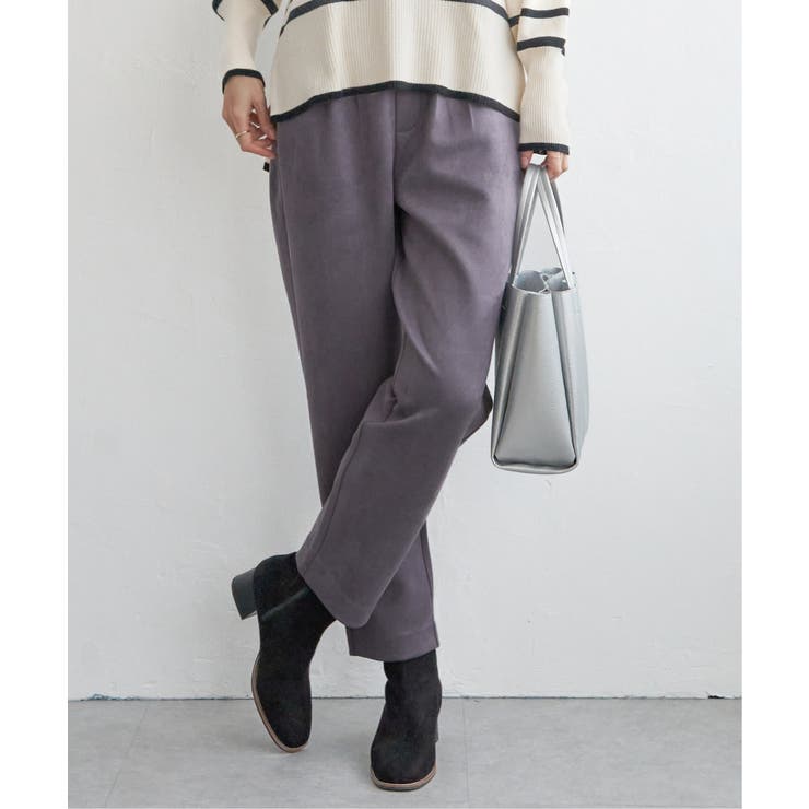 コーヒー | GOKU楽フェイクスエードテーパードパンツ | ikka 