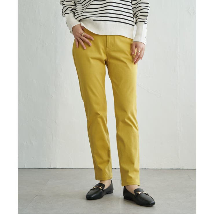 マスタード | GOKU楽パンツ スリムストレート | ikka 